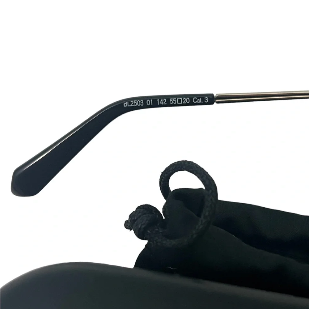 Balmain Paris Oversize Black Metal Sunglasses